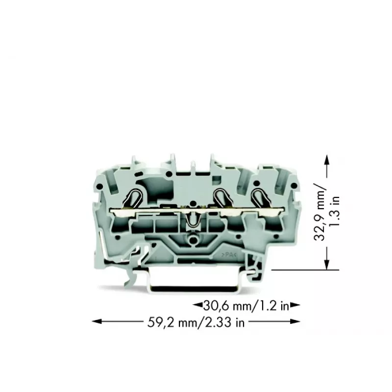 WAGO 2002-1301 3-johtiminen läpivientiliitin, 2,5 mm²