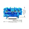 WAGO 2002-1304 3-johtimen Push-in-liitinlohko, 2,5 mm², 800 V, harmaa