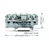 WAGO 2002-1401 läpivientiliitin, 4-johtimen, 2,5 mm², Push-in CAGE CLAMP, 800 V, harmaa