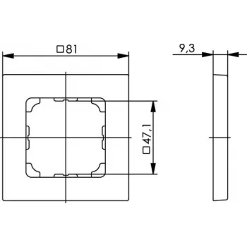 Telegärtner B00004A0024 ruuviton verkkokehys 8 porttia puhtaanvalkoinen 81x81mm