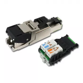 Telegärtner RJ45-liitin MFP8 Cat.6a (Deep), T568A esiasennetulla pölysuojuksella, tukeva sinkkipainevalukotelo - 1 kpl (J00026A2004)