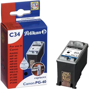 Pelikan uudelleenvalmistettu mustekasetti Canon PG-40 (musta, High Yield)