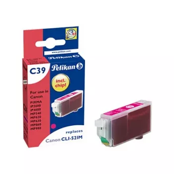 Pelikan yhteensopiva mustekasetti Canon CLI-521M magenta 9ml