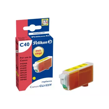 Pelikan yhteensopiva mustekasetti Canon CLI-521Y keltainen