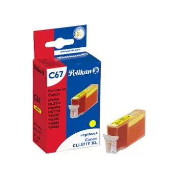 Pelikan-yhteensopiva mustekasetti Canon CLI-571Y XL, keltainen, High Yield, 11,5 ml