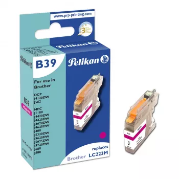 Pelikan yhteensopiva mustepatruuna Brother LC223M magenta 10 ml 550 sivua