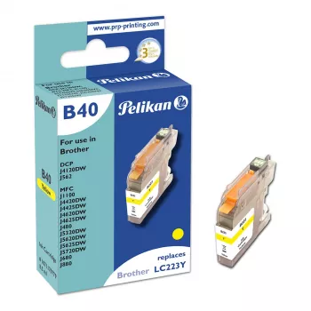 Pelikan yhteensopiva mustepatruuna Brother LC223Y keltainen