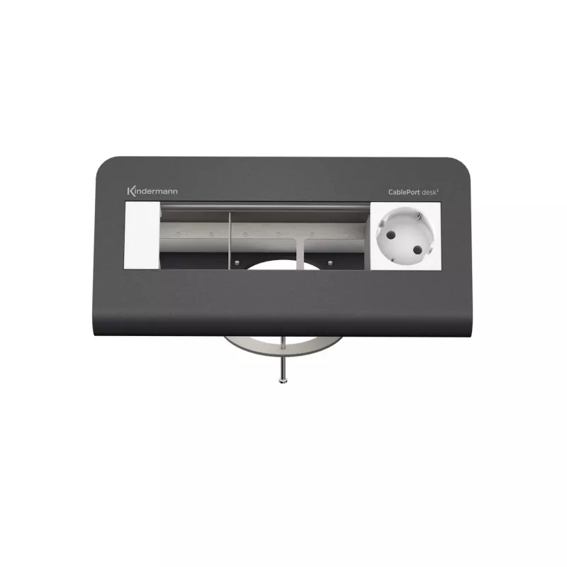 Kindermann CablePort desk 80 4-kertainen työpöydän virtamoduuli, musta