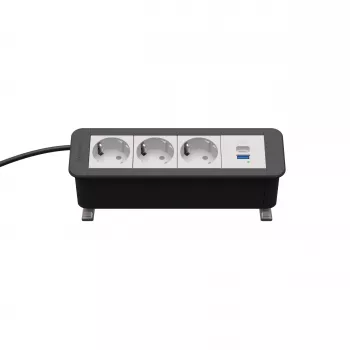 Kindermann CP Office Desk virtamoduuli 4-kertainen 3x Schuko 1x USB-A (7550000223)