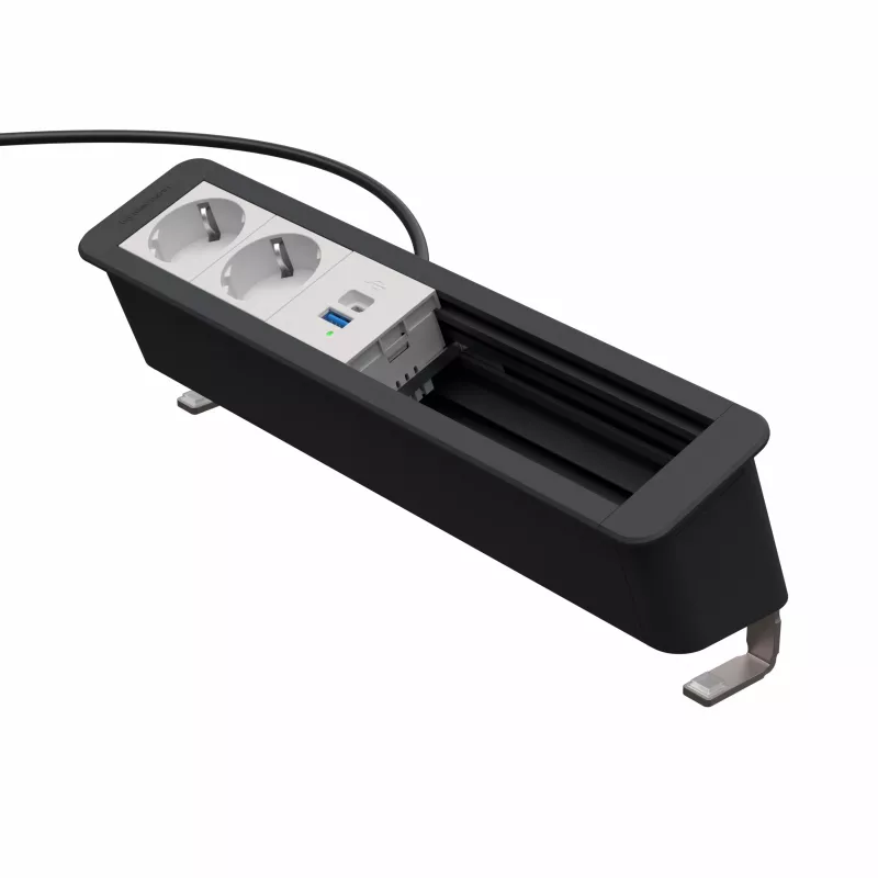 Kindermann CP Office Desk 6-Fold 2x Schuko 1x USB A/C työpöydän liitäntähubi