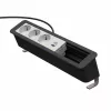 Kindermann CP Office Desk 6-f 3xStr 1xUSB A/C pöytäliitäntäpaneeli hopea/musta
