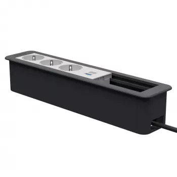 Kindermann CP Office Frame 6-kertainen 3x Schuko 1x USB-A-latausliitäntä