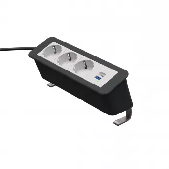 Kindermann CP Office desk 4-f 3x pistorasia 1x USB PD