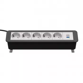 Kindermann CP Office Desk 6-osainen 5x Schuko 1x USB-C PD 60W -pistorasia kiinnikkeellä
