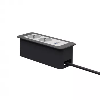 Kindermann CP Office Frame 3-kertainen 2x Schuko 1x USB-C PD pöytäliitäntämoduuli