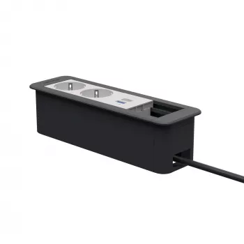 Kindermann CP Office Frame 4-osainen 2x Schuko 1x USB-C PD -työpöytävirta- ja datamoduuli