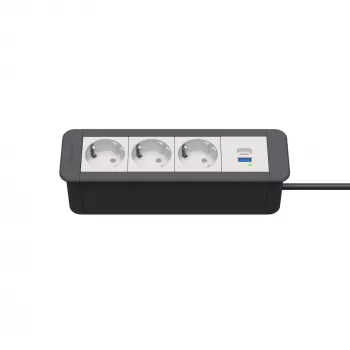 Kindermann CP Office Frame 4-fach 3x Schuko 1x USB-C PD -työpöytäliitäntämoduuli