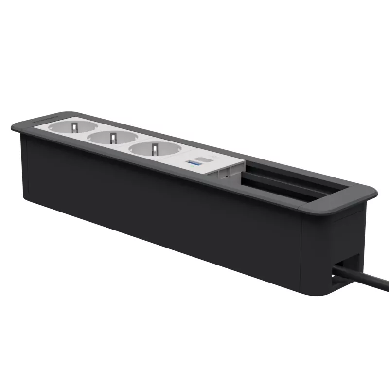 Kindermann CP Office Frame 6f 3xSt 1xUSB PD työpöydän liitäntähubi