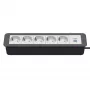 Kindermann CablePort Office Frame 6-osainen 5x Schuko 1x USB-C PD 60W hopea