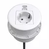 Kindermann CablePort Table White (STS-R90-2 valkoinen) - pöytäliitäntäpaneeli 2x Schuko-pistorasialla