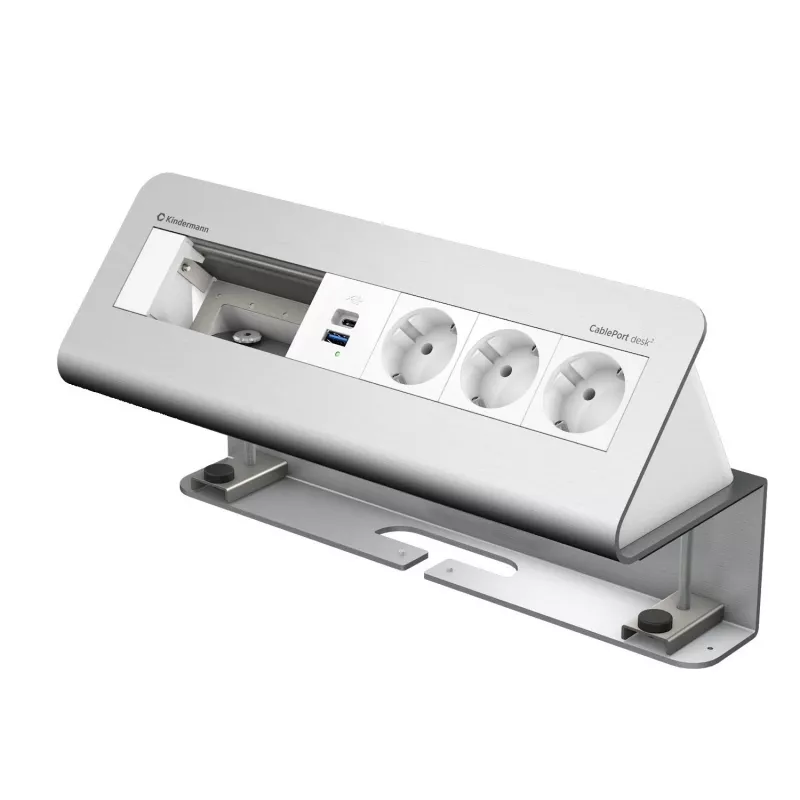 Kindermann CablePort desk 6-kertainen 3x virta USB pöydän kiinnitysmoduuli (7430001163)
