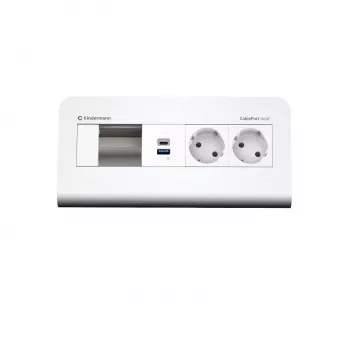 Kindermann CP desk² 80 4-paikkainen 2x virta USB -työpöytäliitäntäpaneeli