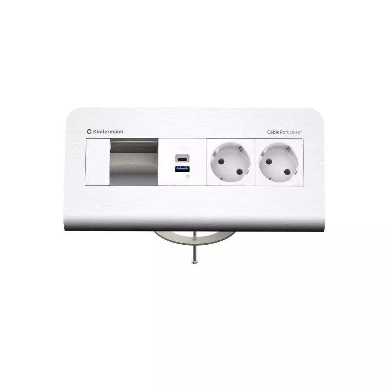 Kindermann CP desk 80 4-paikkainen 2x virta USB työpöydän liitäntäpaneeli