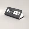 Kindermann CP desk² 80 4-fach -pöytäliitäntäpaneeli, jossa 1x virta ja 1x USB-A, hopea/musta