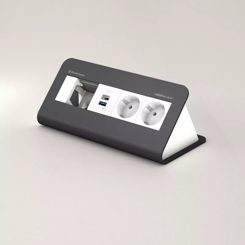 Kindermann CP desk 80 4-kertainen 2x virta USB (7430001372)