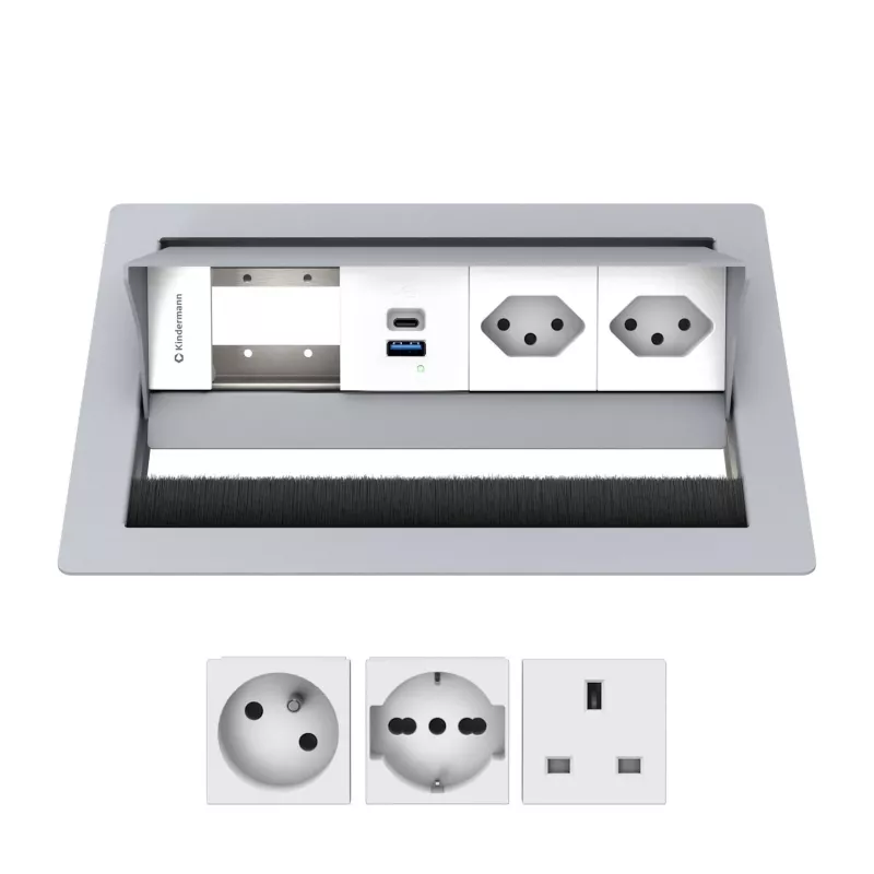 Kindermann CP Standard² 4-osainen 2x Schuko/USB INT 7492IN1172
