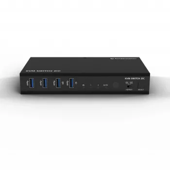 Kindermann KVM Switch 21C - 2-porttinen DVI-I KVM-kytkin äänellä ja USB-keskittimellä