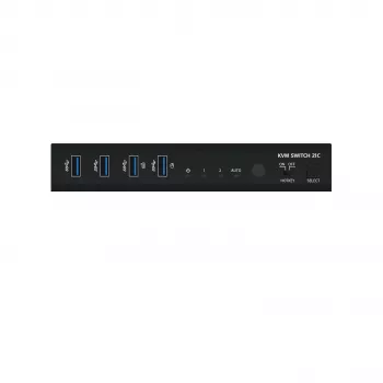 Kindermann KVM Switch 21C - 2-porttinen DVI-I KVM-kytkin äänellä ja USB-keskittimellä