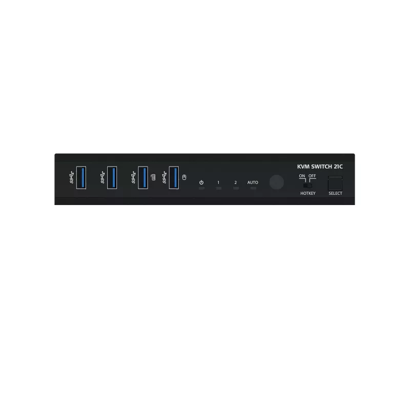 Kindermann KVM Switch 21C - 2-porttinen DVI-I KVM-kytkin äänellä ja USB-keskittimellä