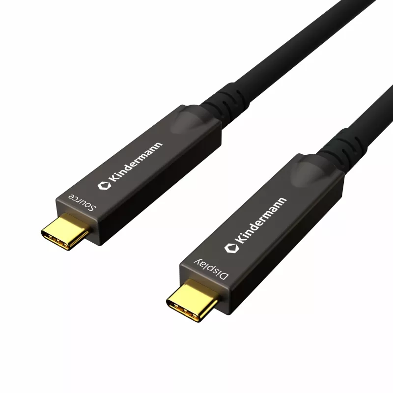 Kindermann USB-C AOC Full Feature -kaapeli 8 m uros-uros (5773001008)