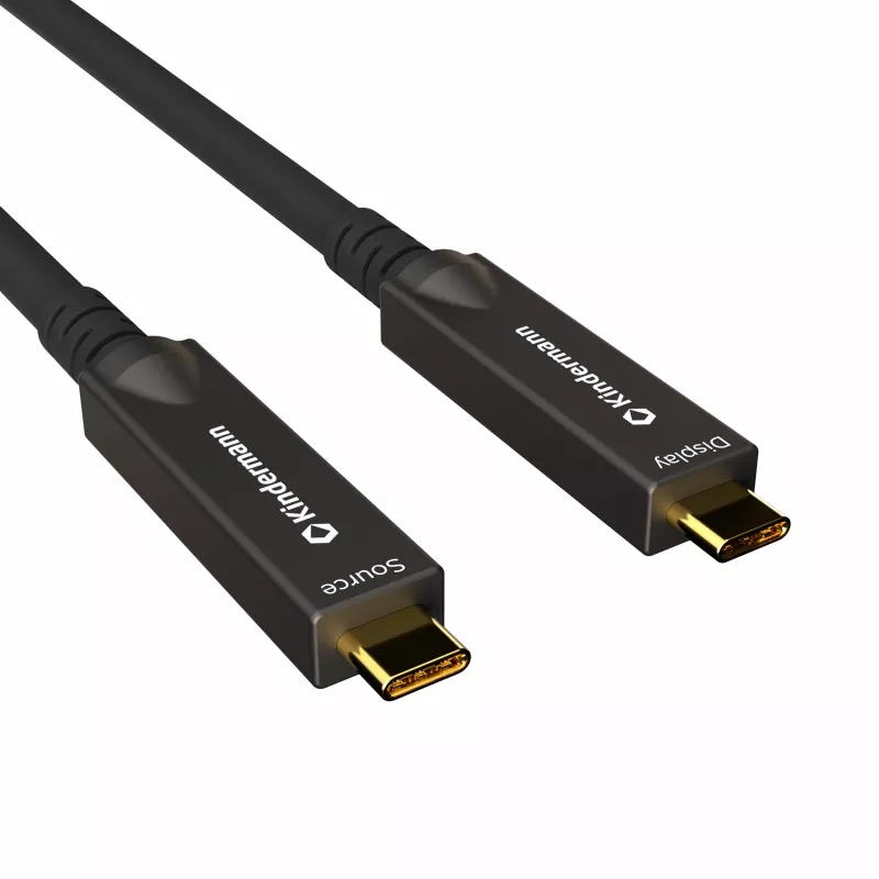 Kindermann USB-C AOC Full Feature -kaapeli 8 m uros-uros (5773001008)
