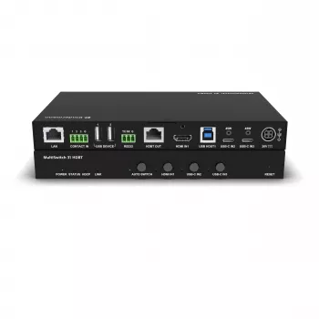 Kindermann MultiSwitch 31 HDBT 2.0 -lähetin / esityskytkin - 3x1 USB-C & HDMI HDBaseT:n yli - Telnet - RS-232 - 4K UHD