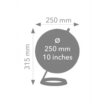 TROIKA Globe 23.5 Degrees (G2507-P2P2/CB) - pöytämaapallo paperipaino, kromijalka, 60mm