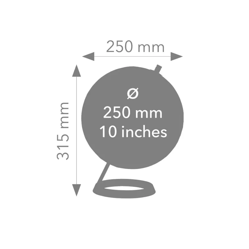 TROIKA Globe 23.5 Degrees (G2507-P2P2/CB) - pöytämaapallo paperipaino, kromijalusta, 60mm