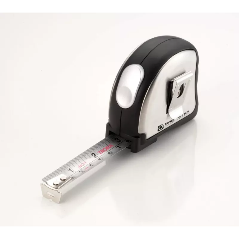 TROIKA ACCURATE Mini rullamitta 2m/6ft avaimenperä kromi