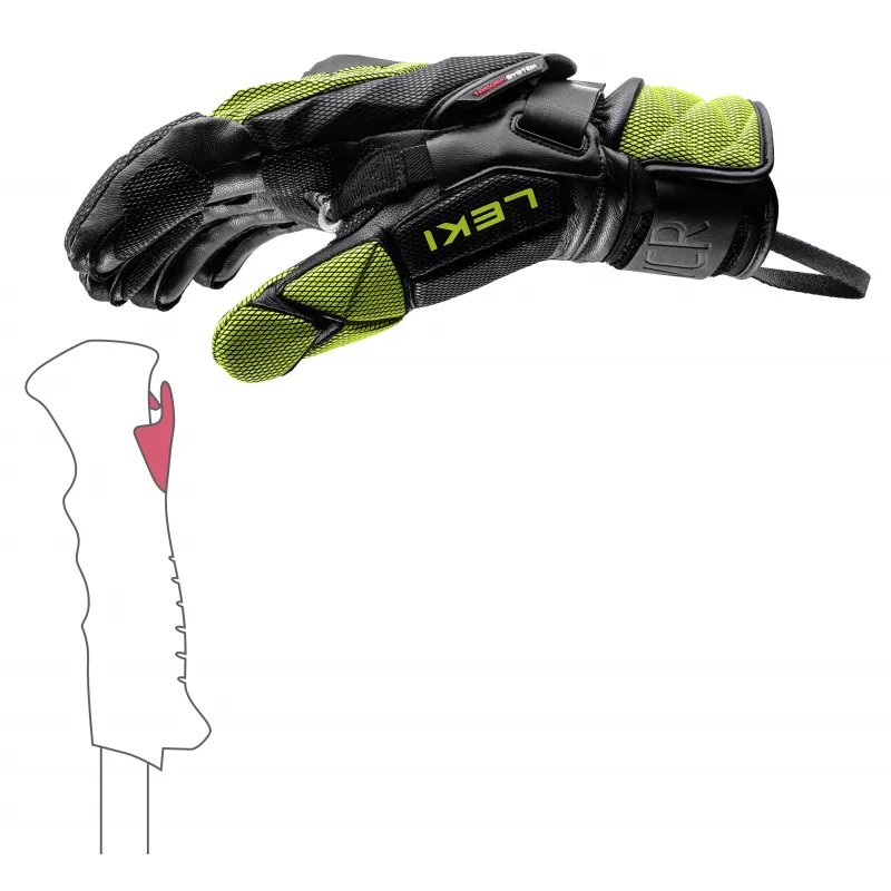LEKI WCR Venom GS 3D laskettelukäsineet 7.5 musta/valkoinen/punainen