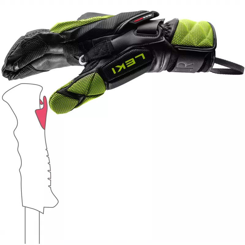 LEKI WCR Venom GS 3D Lobster laskettelukäsineet 8.5 Black/Ice Lemon