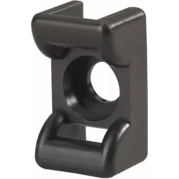 HellermannTyton KR6G5-PA66-BK (100) ruuvattava kiinnitysalusta nippusiteelle, musta, 100 kpl