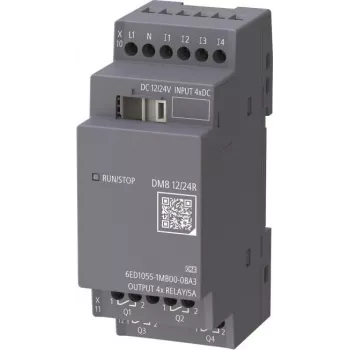 Siemens LOGO! DM8 6ED1055-1MB00-0BA3 digitaalinen laajennusmoduuli 4DI/4DO rele 12/24V DC