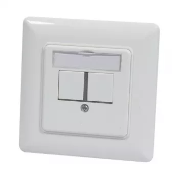 Synergy 21 Keystone-moduulikannatin uppoasennusrasia 2x TP-moduulille puhtaanvalkoinen 180°