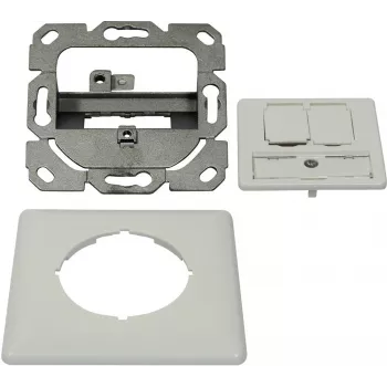 Synergy 21 Keystone-moduulikannatin uppoasennusrasia 2x TP-moduulille, puhtaanvalkoinen, design-yhteensopiva UAE (S216359)
