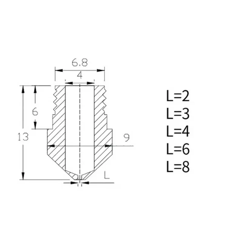ALLNET 4duino 3D-suuttimet, eri kokoja