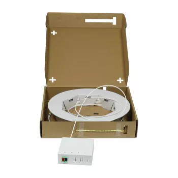 SYNERGY21 FTTH Compact Box esikoottu, 2xLC/APC -> avoin pää, 40 m, 9/125 µm, G.657.A2, 2-kuitu, AD 2,2 mm