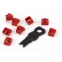 ALLNET TP/RJ45 Blocker punainen 10 kpl:n pakkaus turvalukolla, pölysuojus, verkkoturvalukko (ALL-TP-RJ45-Blocker-10PCS)