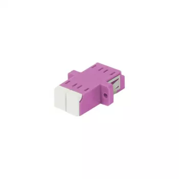 SYNERGY21 LC-LC duplex multimode OM4 kuitujatkos, erika violetti, PVC, laipallinen, toispuolisella lasersuojaläpällä