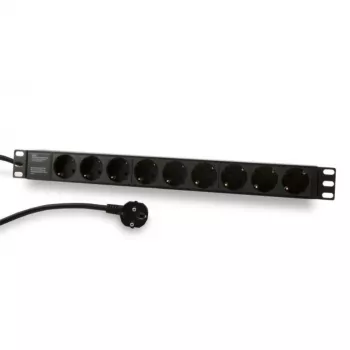 Synergy 21 ALLNET 19 tuuman räkki virtakiskio 9x CEE7/3 pistorasiaa CEE7/7 pistokkeella, 2m kaapeli, musta (S215390V4)